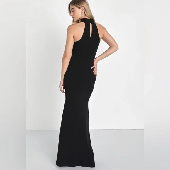 Sensational Status Black Halter Mermaid Maxi Dress - Picture 4 of 5